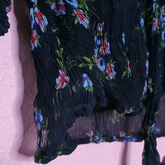 Free People Buttercup Embellished Button Down Sequin Top in Black - Picture 8 of 12